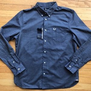 NEW Fred Perry Chambray Long Sleeve Shirt XL